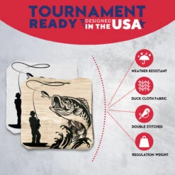 White Brown Fish Professional Cornhole Bags - Set Of 8 -Best Toy Shop 4 63987.1707195830