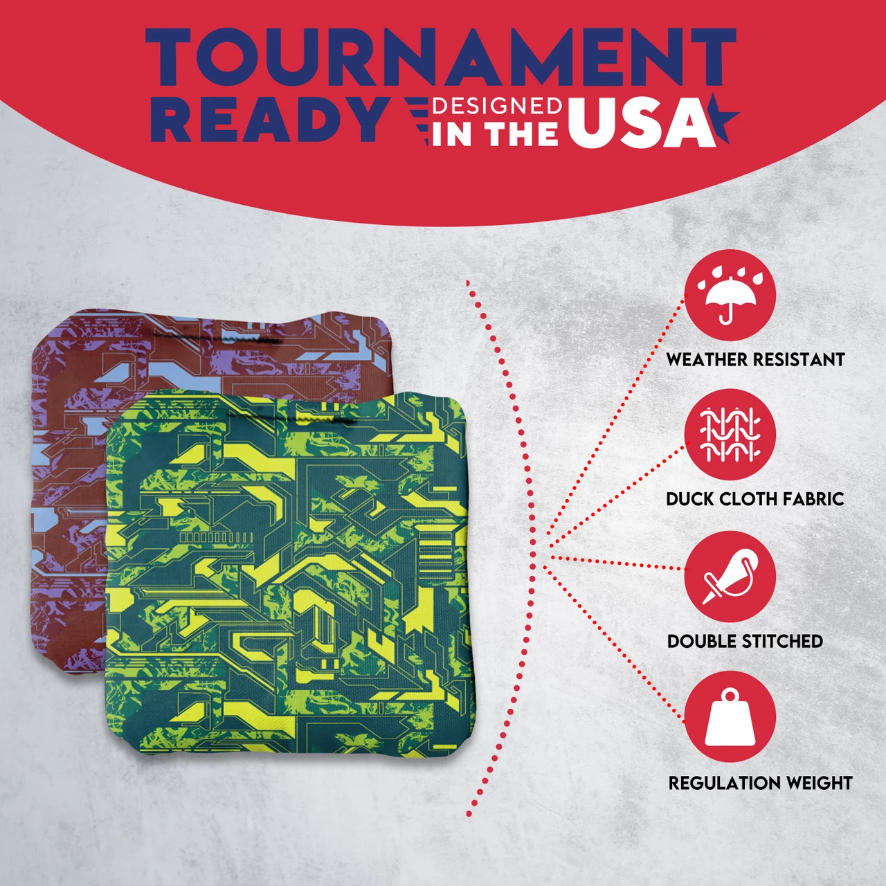 Green Purple Tech Fusion Professional Cornhole Bags - Set Of 8 7 Green Purple Tech Fusion Professional Cornhole Bags - Set Of 8 - Image 5