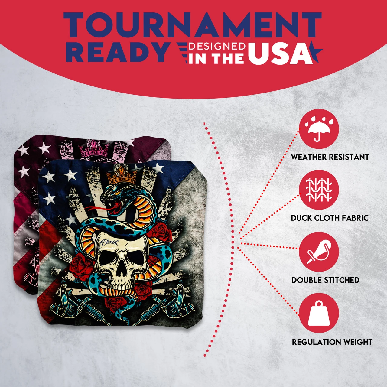 King Cobra Professional Cornhole Bags - Set Of 8 7 King Cobra Professional Cornhole Bags - Set Of 8 - Image 5