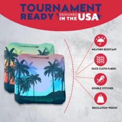 Palm Trees Professional Cornhole Bags - Set Of 8 -Best Toy Shop 4 85111.1708185097