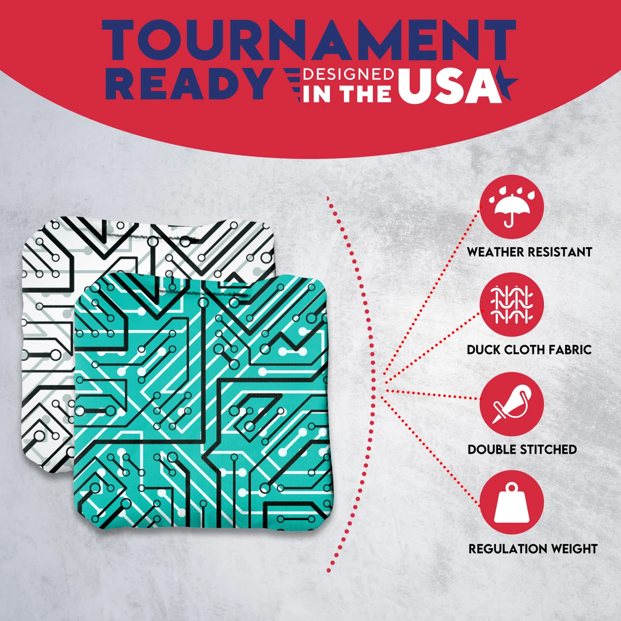 White Aqua Tech Professional Cornhole Bags - Set Of 8 7 White Aqua Tech Professional Cornhole Bags - Set Of 8 - Image 5