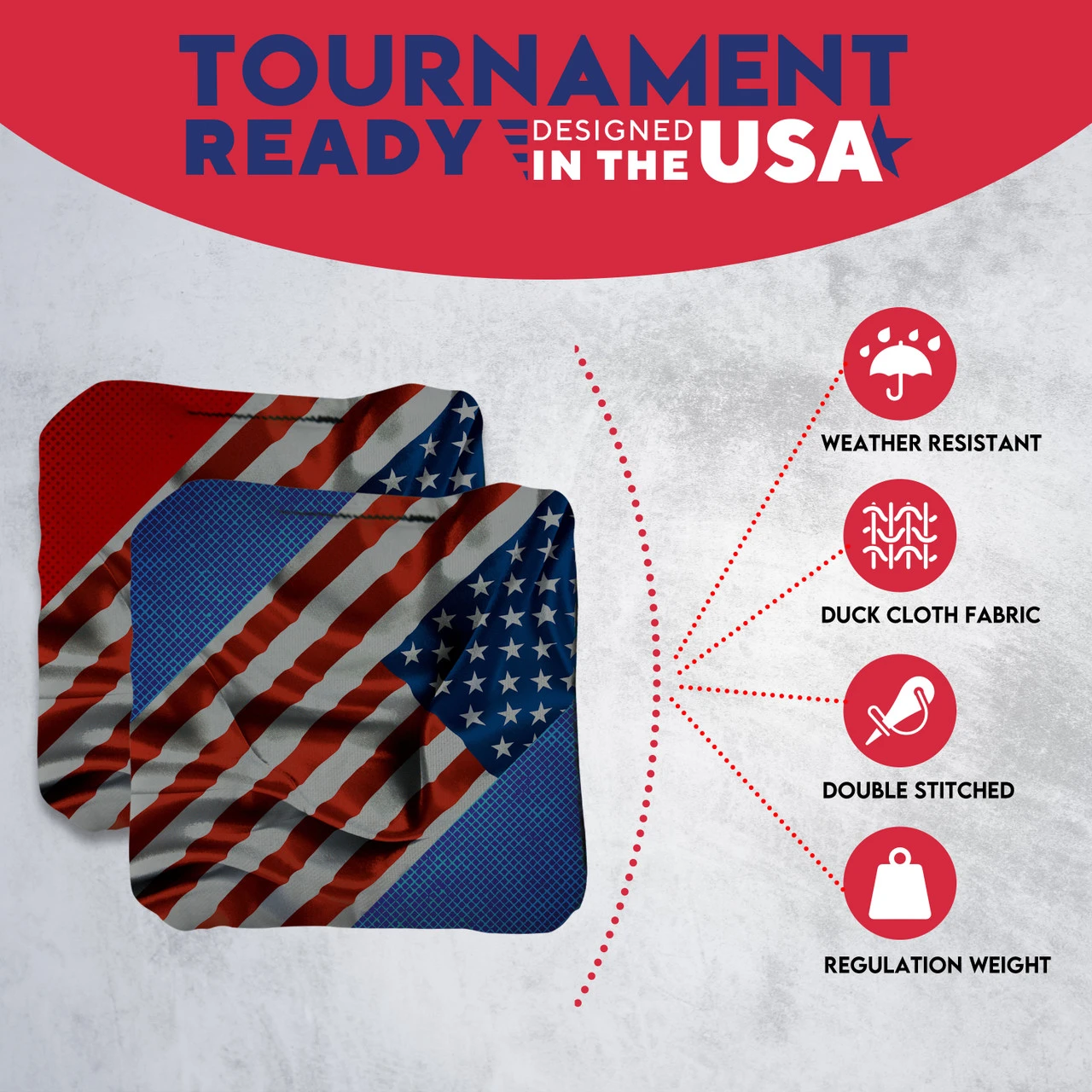 Sideway Flag Professional Cornhole Bags - Set Of 8 7 Sideway Flag Professional Cornhole Bags - Set Of 8 - Image 5