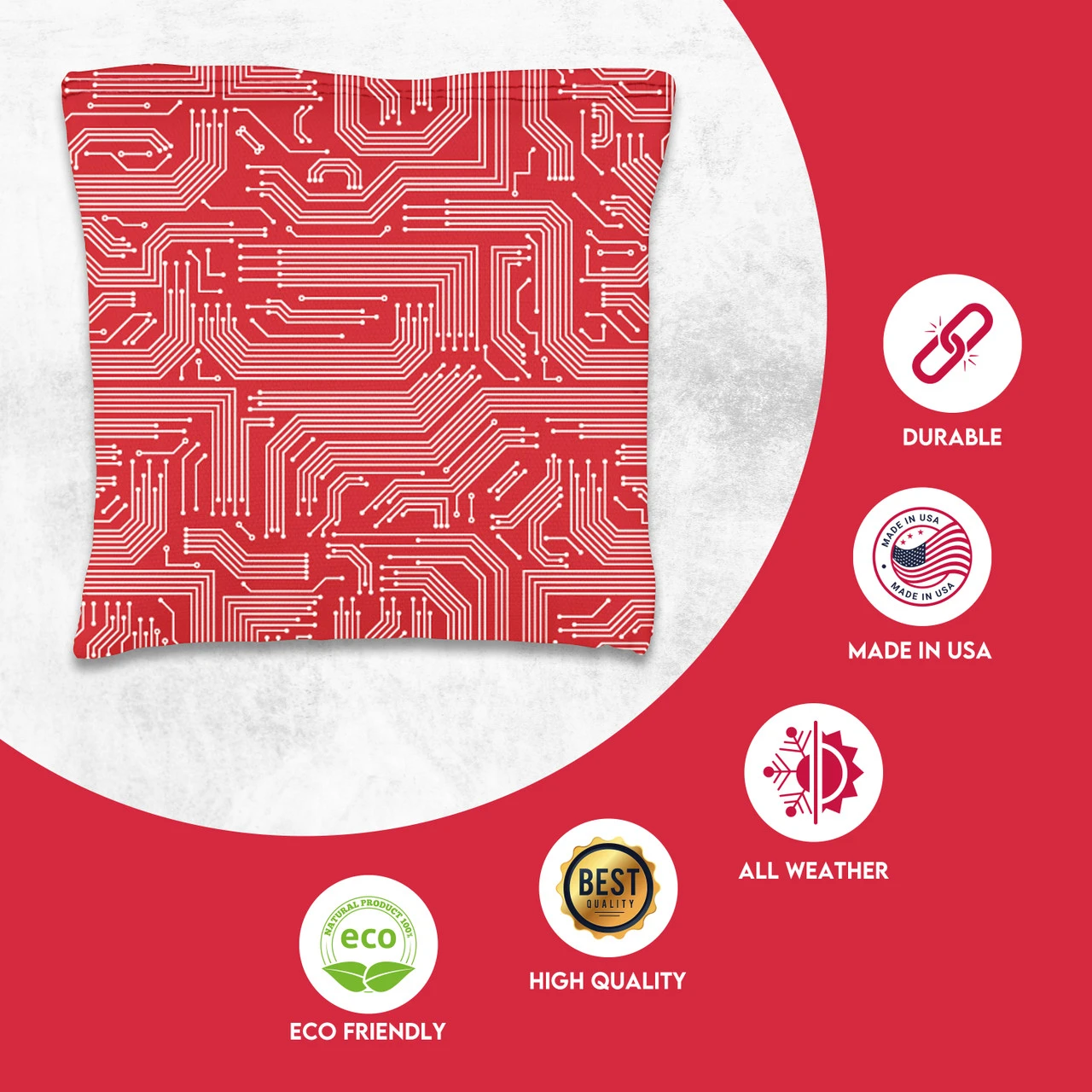 Red Blue Tech Tournament Cornhole Bags - Set Of 8 4 Red Blue Tech Tournament Cornhole Bags - Set Of 8 - Image 2