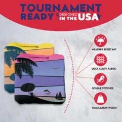 Orange Purple Dolphin Beach Professional Cornhole Bags - Set Of 8 12 Orange Purple Dolphin Beach Professional Cornhole Bags - Set Of 8 -Best Toy Shop 4 96679.1708186536