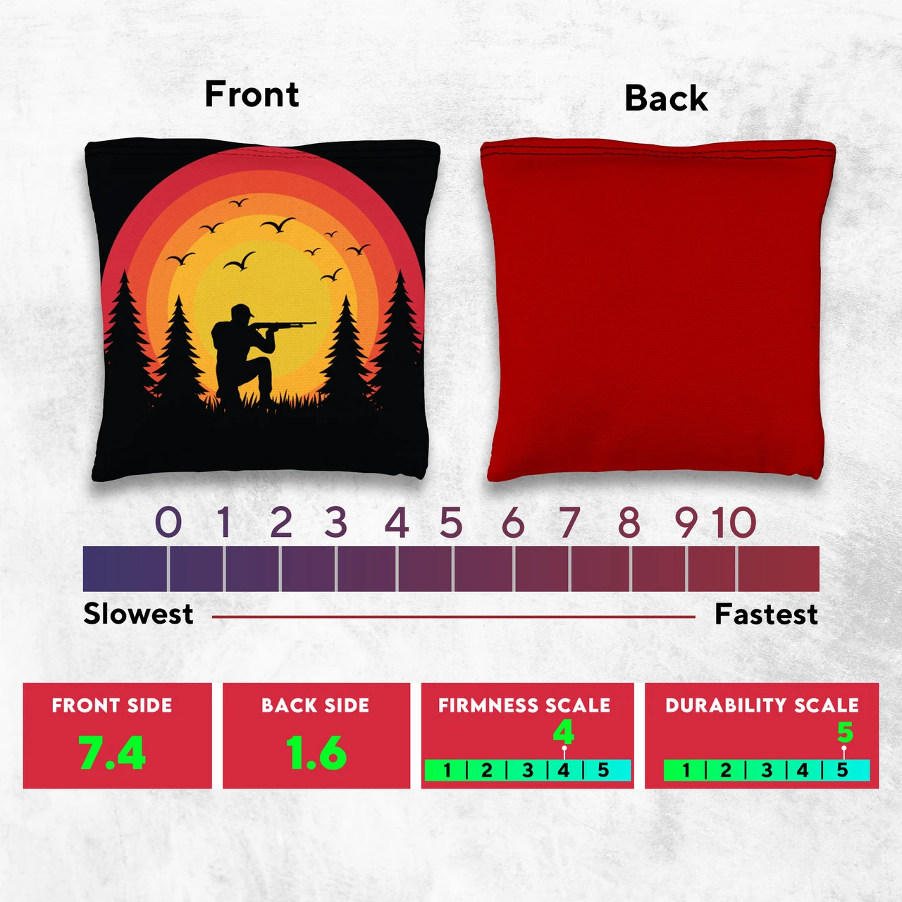 Red Purple Hunter Tournament Cornhole Bags - Set Of 8 6 Red Purple Hunter Tournament Cornhole Bags - Set Of 8 - Image 4