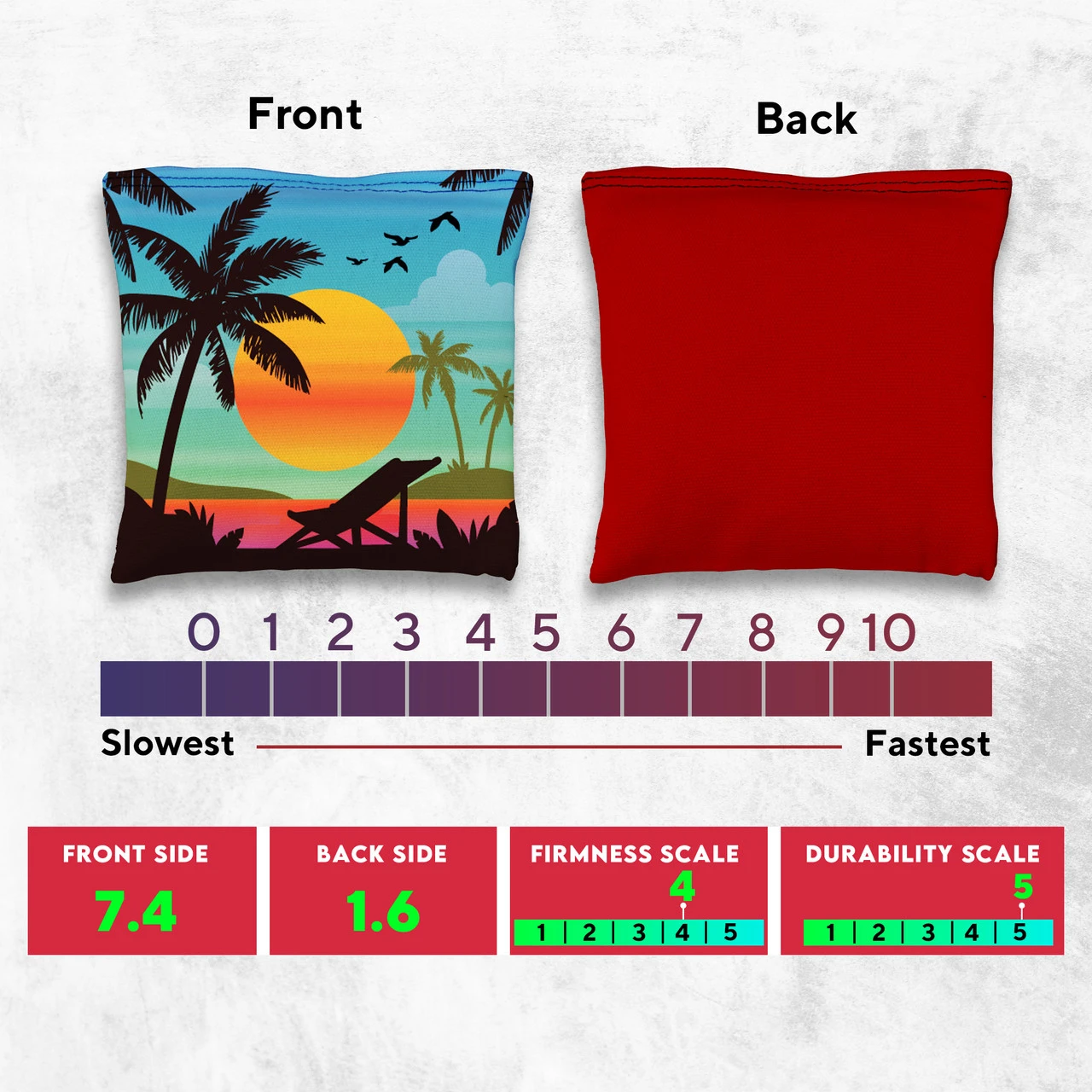 Green Blue Beach Tournament Cornhole Bags - Set Of 8 6 Green Blue Beach Tournament Cornhole Bags - Set Of 8 - Image 4