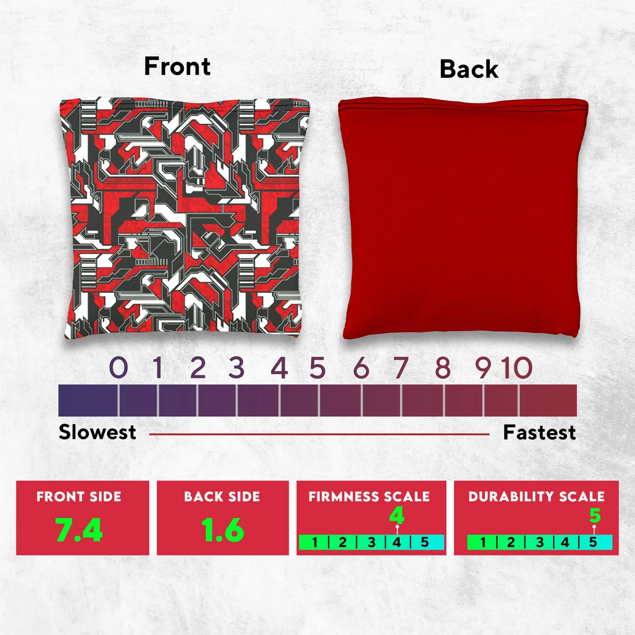 Blue Red Tech Fusion Tournament Cornhole Bags - Set Of 8 6 Blue Red Tech Fusion Tournament Cornhole Bags - Set Of 8 - Image 4