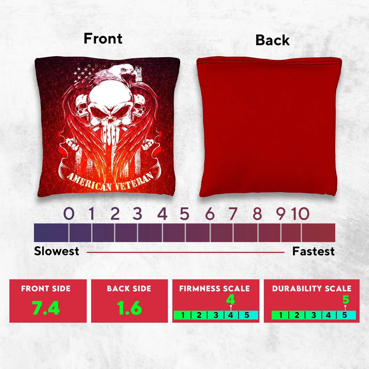 American Veteran Tournament Cornhole Bags - Set Of 8 6 American Veteran Tournament Cornhole Bags - Set Of 8 - Image 4