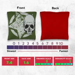 Black Green Star Skull Tournament Cornhole Bags - Set Of 8 -Best Toy Shop 5 81329.1708225177