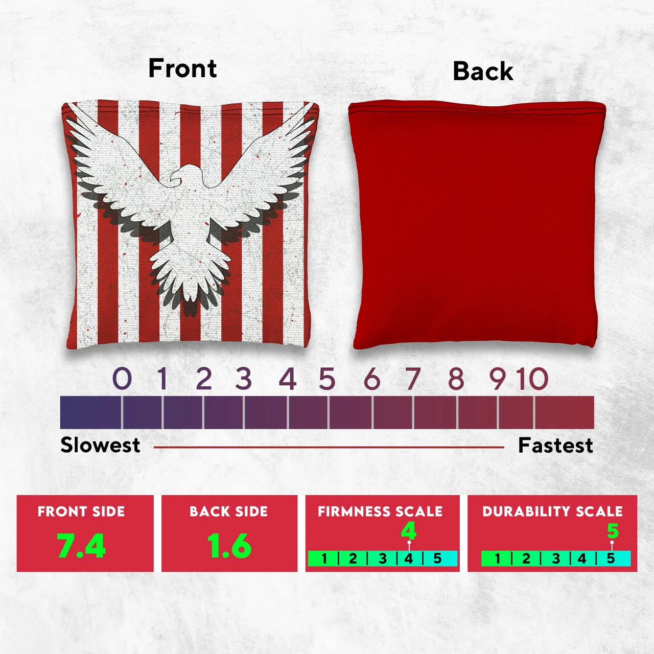 Bird Flag White Tournament Cornhole Bags - Set Of 8 6 Bird Flag White Tournament Cornhole Bags - Set Of 8 - Image 4