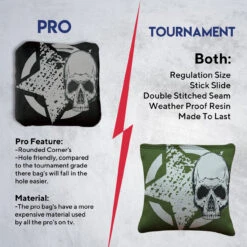 Black Green Star Skull Professional Cornhole Bags - Set Of 8 -Best Toy Shop 6 01618.1707196170