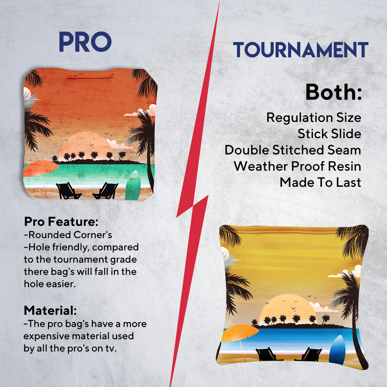 Tropical Red Orange Tournament Cornhole Bags - Set Of 8 7 Tropical Red Orange Tournament Cornhole Bags - Set Of 8 - Image 5