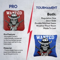 Wanted Skull Professional Cornhole Bags - Set Of 8 -Best Toy Shop 6 03918.1707442841