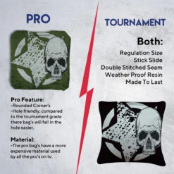Black Green Star Skull Tournament Cornhole Bags - Set Of 8 -Best Toy Shop 6 15833.1708225180
