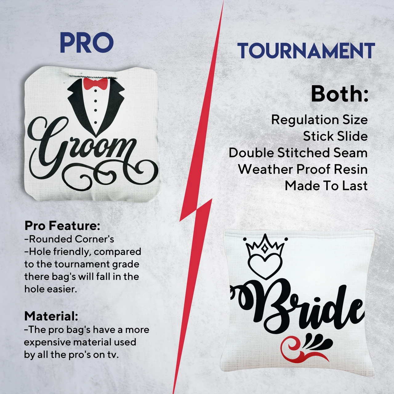 Bride Groom Professional Cornhole Bags - Set Of 8 8 Bride Groom Professional Cornhole Bags - Set Of 8 - Image 6
