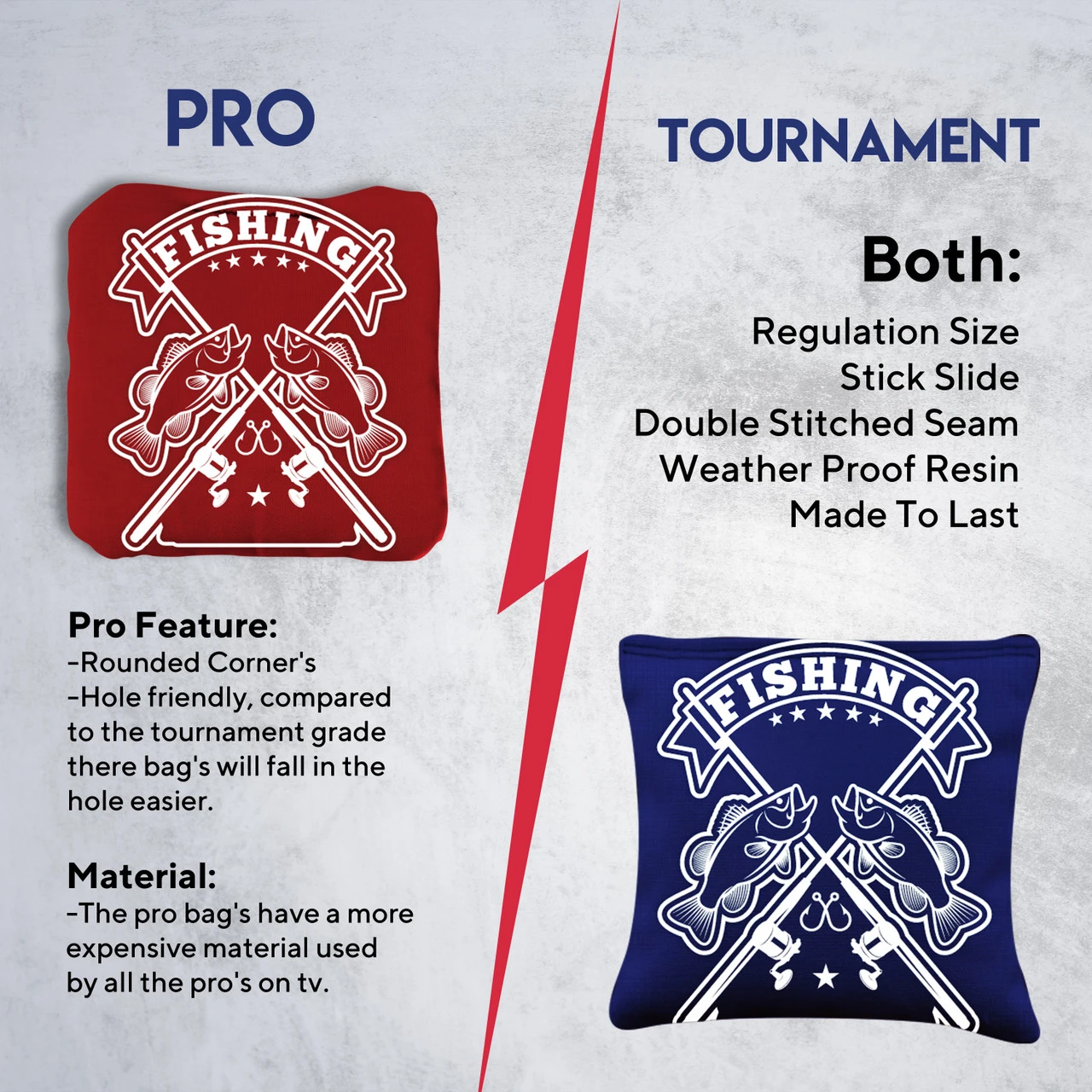 Red Blue Fish Logo Professional Cornhole Bags - Set Of 8 8 Red Blue Fish Logo Professional Cornhole Bags - Set Of 8 - Image 6