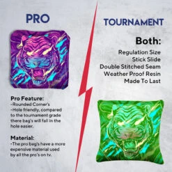 Purple Green Tiger Tournament Cornhole Bags - Set Of 8 -Best Toy Shop 6 23578.1708292571