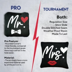 Mr. And Mrs. Professional Cornhole Bags - Set Of 8 -Best Toy Shop 6 27491.1707442955