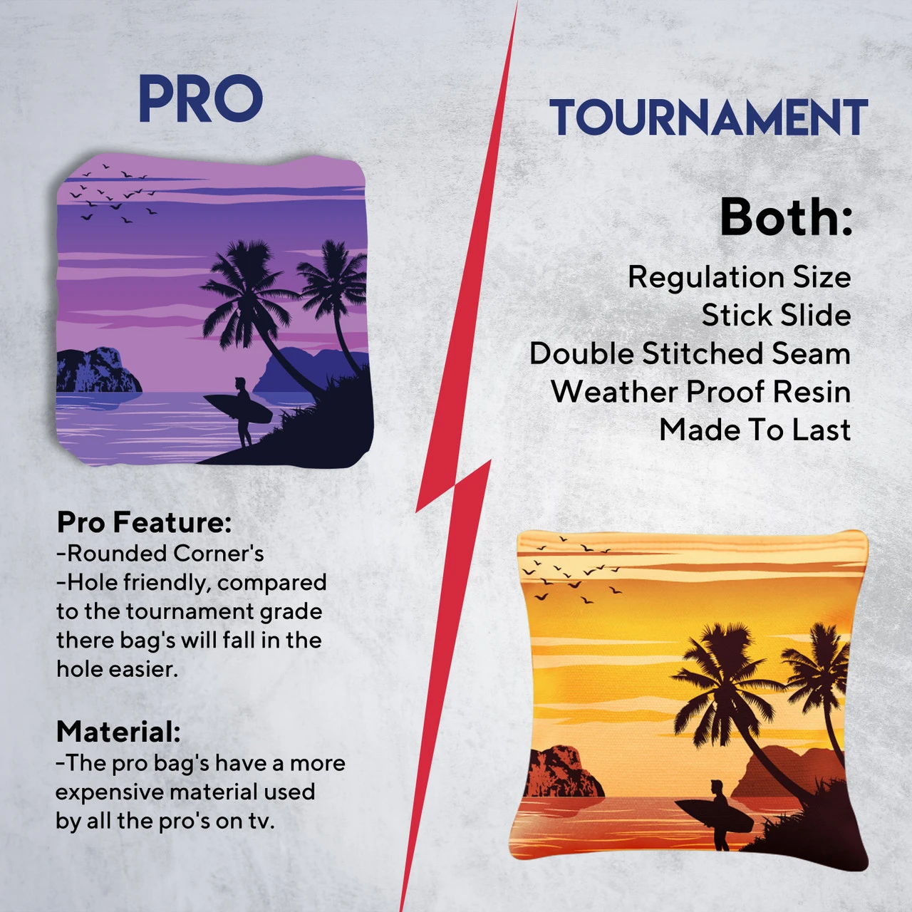 Orange Purple Beach Professional Cornhole Bags - Set Of 8 8 Orange Purple Beach Professional Cornhole Bags - Set Of 8 - Image 6