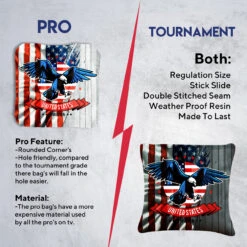USA Eagle Flag Professional Cornhole Bags - Set Of 8 -Best Toy Shop 6 35083.1706844966