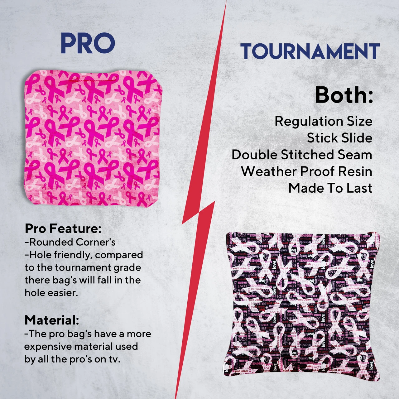 Breast Cancer Professional Cornhole Bags - Set Of 8 8 Breast Cancer Professional Cornhole Bags - Set Of 8 - Image 6