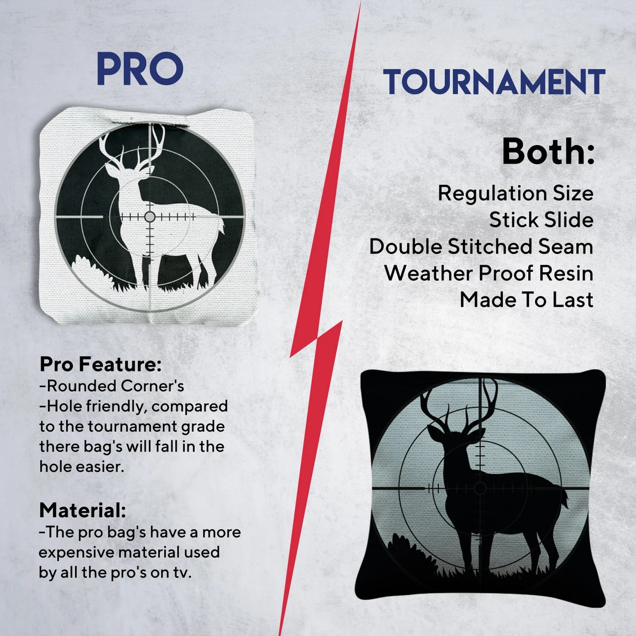 Black White Deer In Scope Professional Cornhole Bags - Set Of 8 8 Black White Deer In Scope Professional Cornhole Bags - Set Of 8 - Image 6