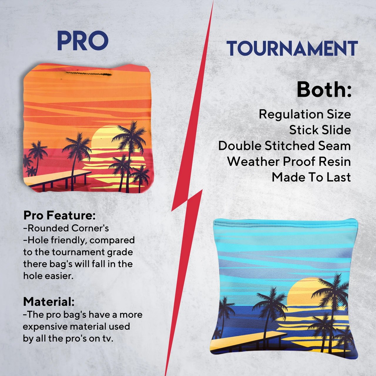 Blue Red Beach Professional Cornhole Bags - Set Of 8 8 Blue Red Beach Professional Cornhole Bags - Set Of 8 - Image 6