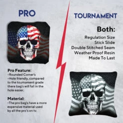 Flag Skull Professional Cornhole Bags - Set Of 8 -Best Toy Shop 6 72973.1707111718