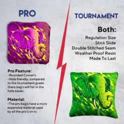 Purple Green Elephant Tournament Cornhole Bags - Set Of 8 -Best Toy Shop 6 79009.1708224039