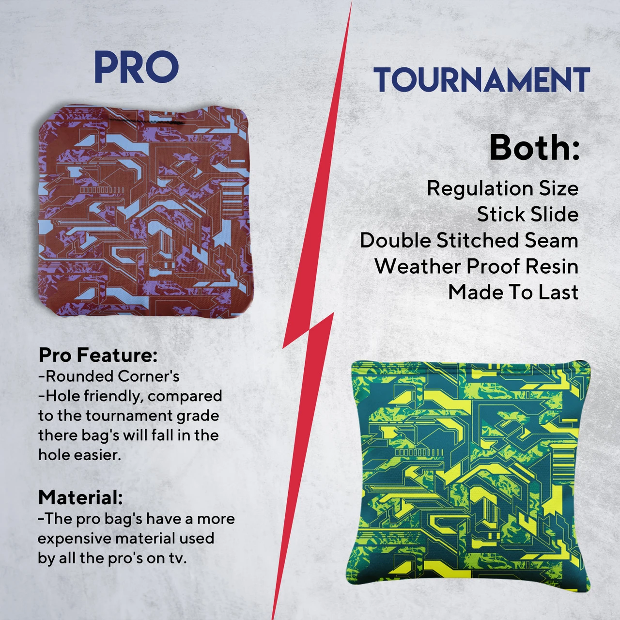 Green Purple Tech Fusion Professional Cornhole Bags - Set Of 8 8 Green Purple Tech Fusion Professional Cornhole Bags - Set Of 8 - Image 6