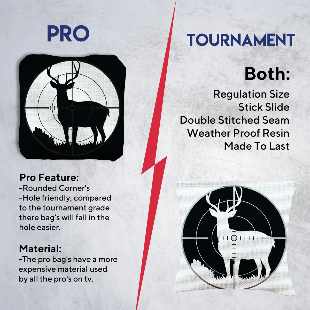 Black White Deer In Scope Tournament Cornhole Bags - Set Of 8 8 Black White Deer In Scope Tournament Cornhole Bags - Set Of 8 - Image 6