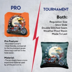 Motorcycle Bald Eagle Professional Cornhole Bags - Set Of 8 -Best Toy Shop 6 86816.1707198342