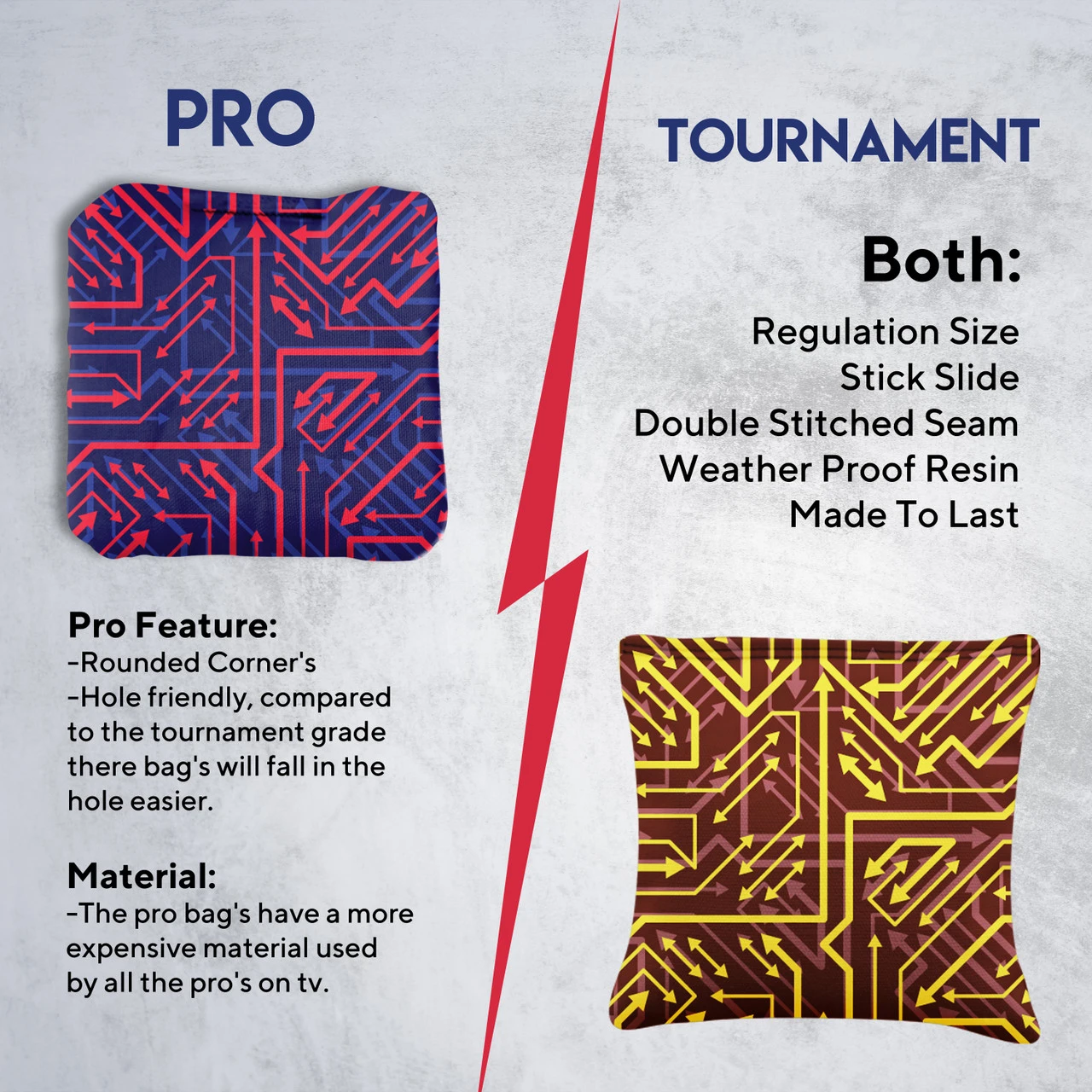 Red Yellow Tech Professional Cornhole Bags - Set Of 8 8 Red Yellow Tech Professional Cornhole Bags - Set Of 8 - Image 6