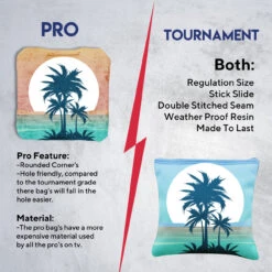 Palm Trees Sun Behind Tournament Cornhole Bags - Set Of 8 -Best Toy Shop 6 93525.1708644741