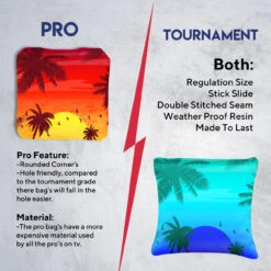 Red Blue Palm Sky Tournament Cornhole Bags - Set Of 8 -Best Toy Shop 6 93528.1708652310