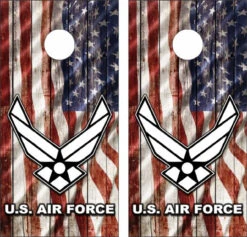Air Force American Flag Cornhole Wraps - Set Of 2