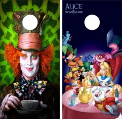 Alice In Wonderland Version 3 Cornhole Wraps - Set Of 2
