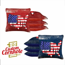 America Blue And Red Tournament Cornhole Bags - Set Of 8