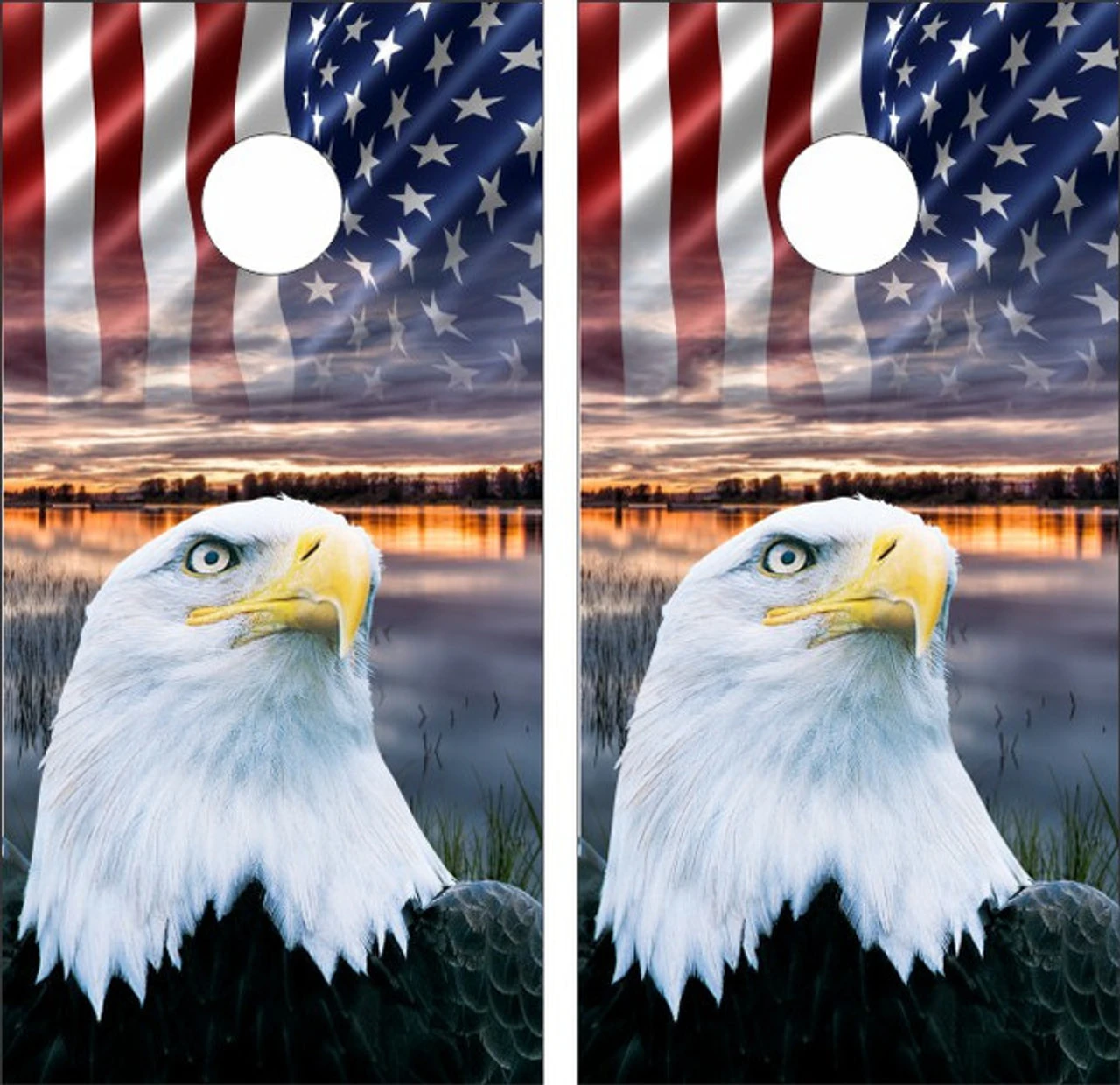 American Flag Eagle (Version 2) Cornhole Set With Bags 4 American Flag Eagle (Version 2) Cornhole Set With Bags - Image 2
