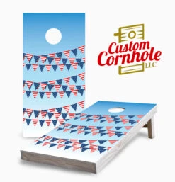 American Flag Banner Cornhole Set With Bags