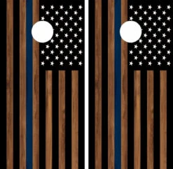 American Flag Blue Line Cornhole Wraps - Set Of 2