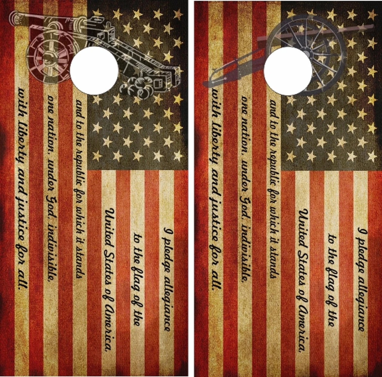American Flag Pledge Of Allegiance Cornhole Wraps - Set Of 2 3 American Flag Pledge Of Allegiance Cornhole Wraps - Set Of 2
