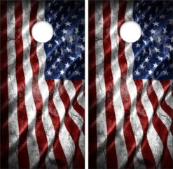 American Flag Concrete Cornhole Wraps - Set Of 2
