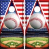 American Flag Baseball Field Cornhole Wraps - Set Of 2 -Best Toy Shop Baseball Field Triangle with Flag 38819.1710271543