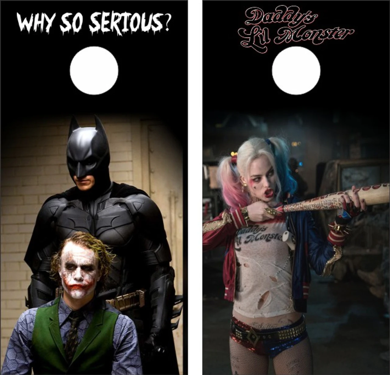 Batman Joker Harley Quinn Cornhole Wraps - Set Of 2 3 Batman Joker Harley Quinn Cornhole Wraps - Set Of 2