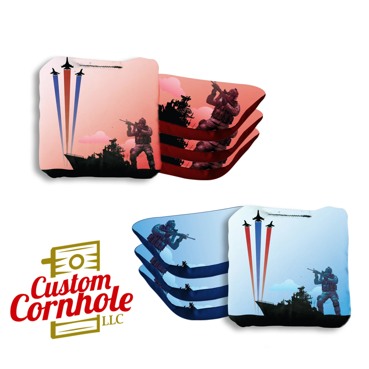 Battleship Soldier Professional Cornhole Bags - Set Of 8 3 Battleship Soldier Professional Cornhole Bags - Set Of 8
