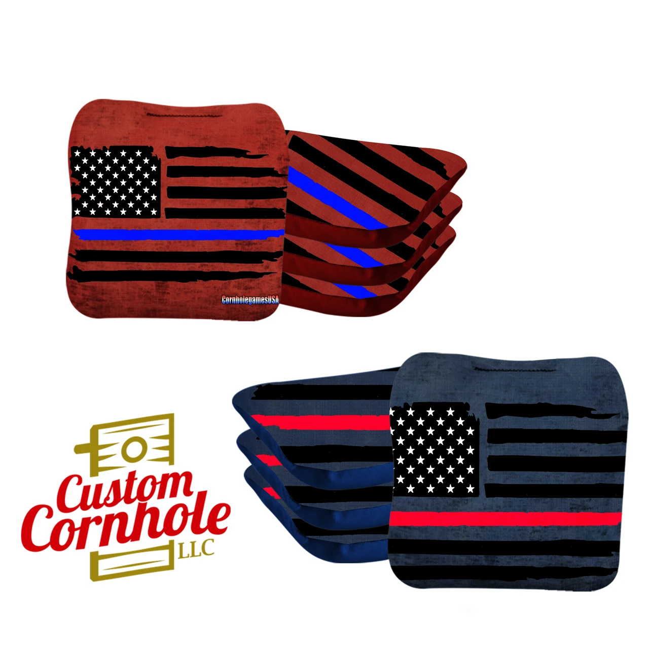 Blue Line Red Line Professional Cornhole Bags - Set Of 8 3 Blue Line Red Line Professional Cornhole Bags - Set Of 8