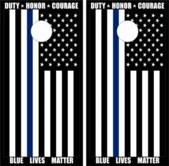 Blue Lives Matter Cornhole Wraps - Set Of 2