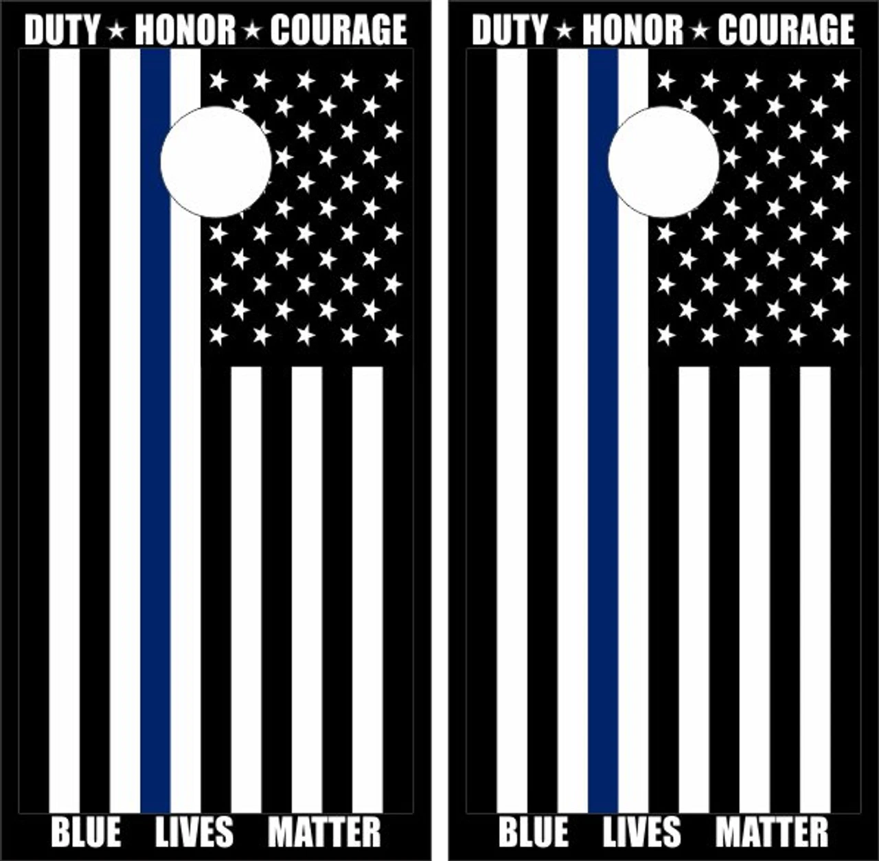 Blue Lives Matter Cornhole Wraps - Set Of 2 3 Blue Lives Matter Cornhole Wraps - Set Of 2