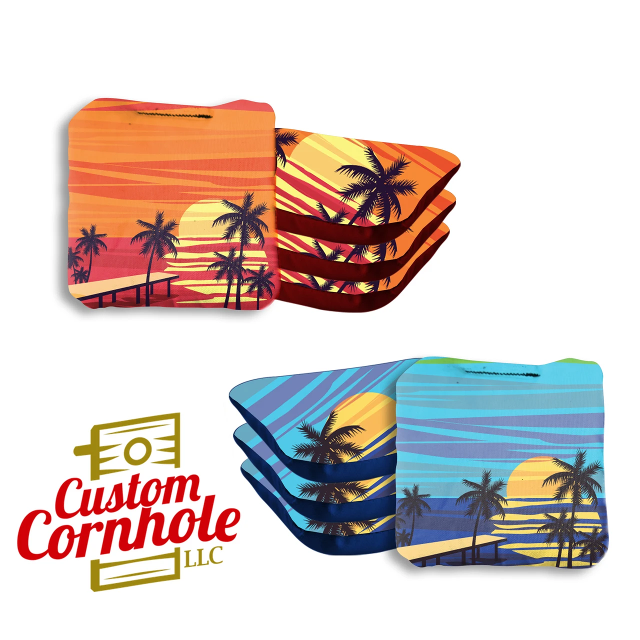 Blue Red Beach Professional Cornhole Bags - Set Of 8 3 Blue Red Beach Professional Cornhole Bags - Set Of 8